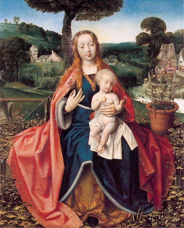 PROVOST, Jan The Virgin and Child in a Landscape oil painting image